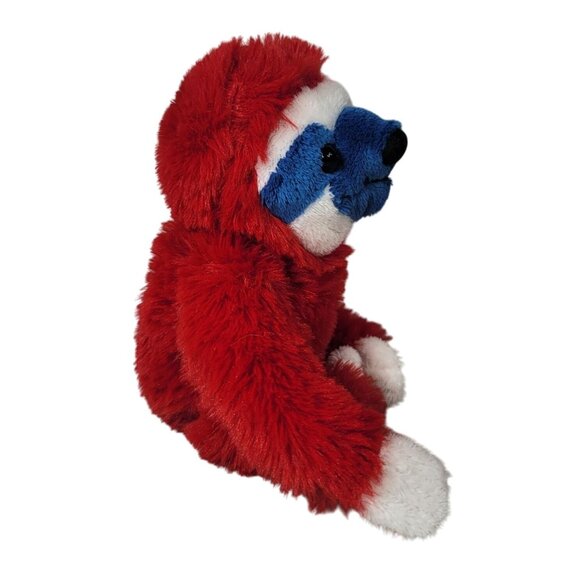 Dan Dee Valentine's Day Sloth Plush Red 8" Blue Mask Face Sitting Stuffed Animal - Picture 6 of 10